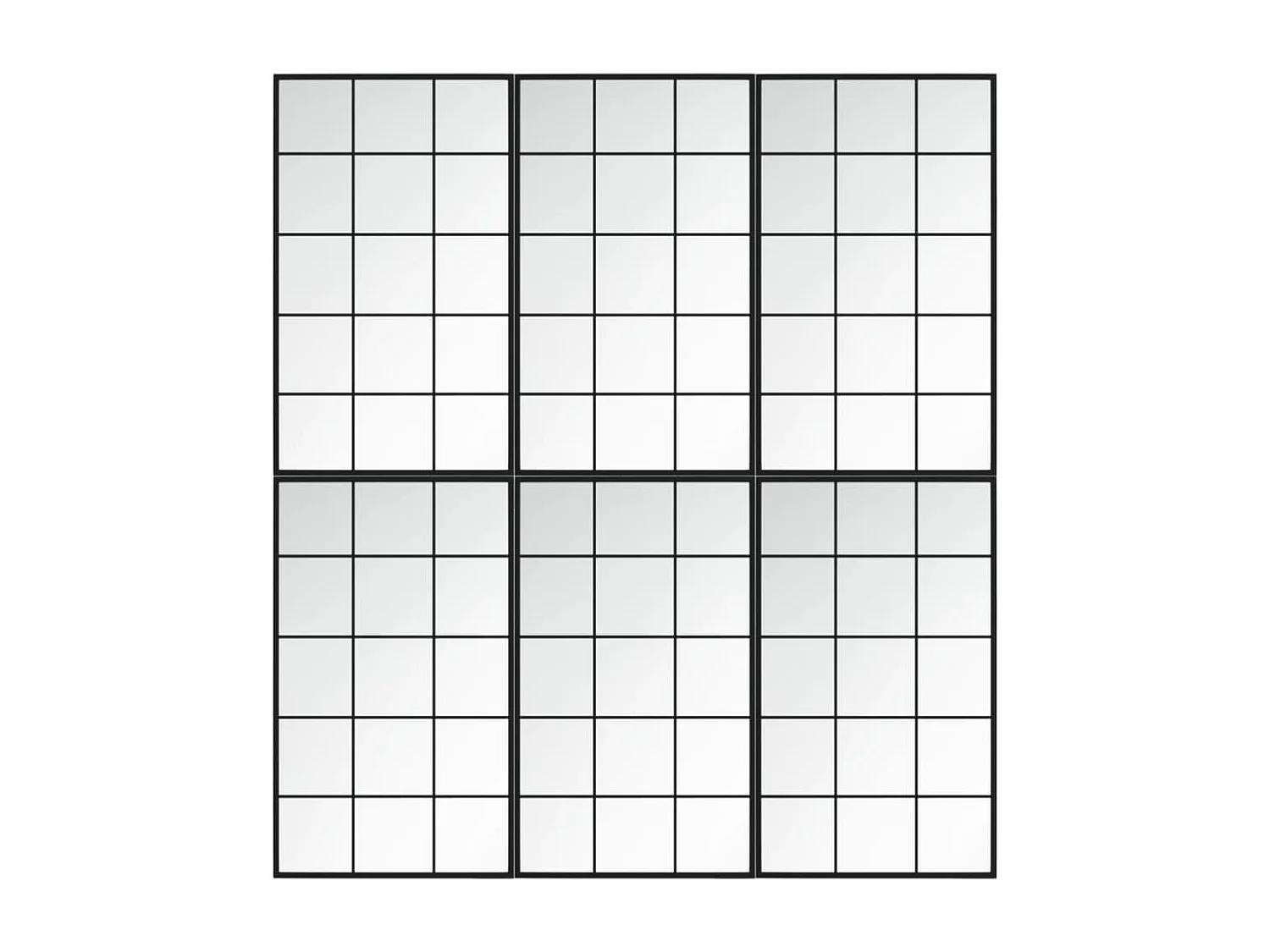 Specchi a Parete 6 pz Neri 100x60 cm in Metallo