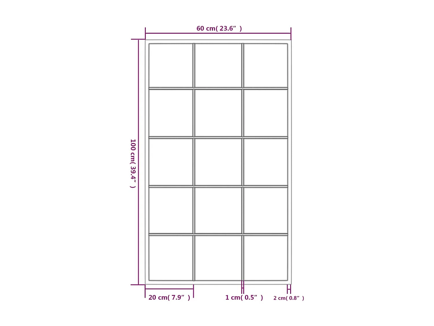 Specchi a Parete 6 pz Neri 100x60 cm in Metallo