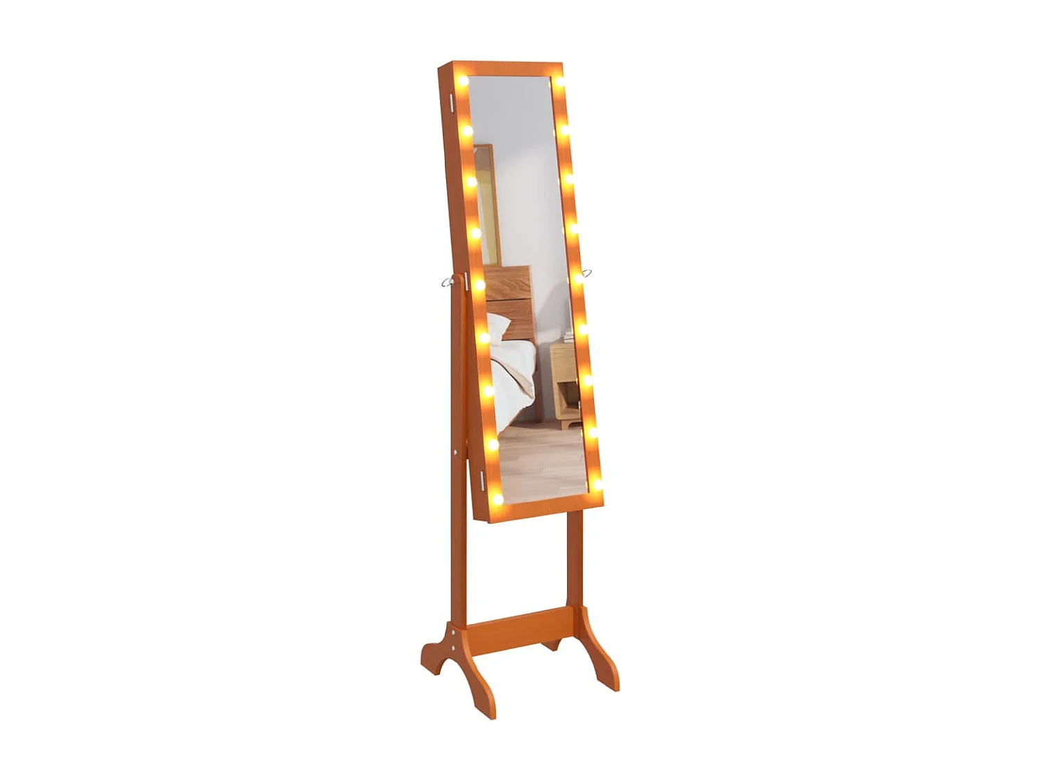 Espelho de pé com luzes LED 34x37x146 cm