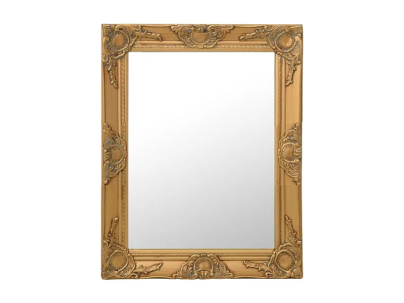 Miroir mural style baroque 50x60 cm Doré