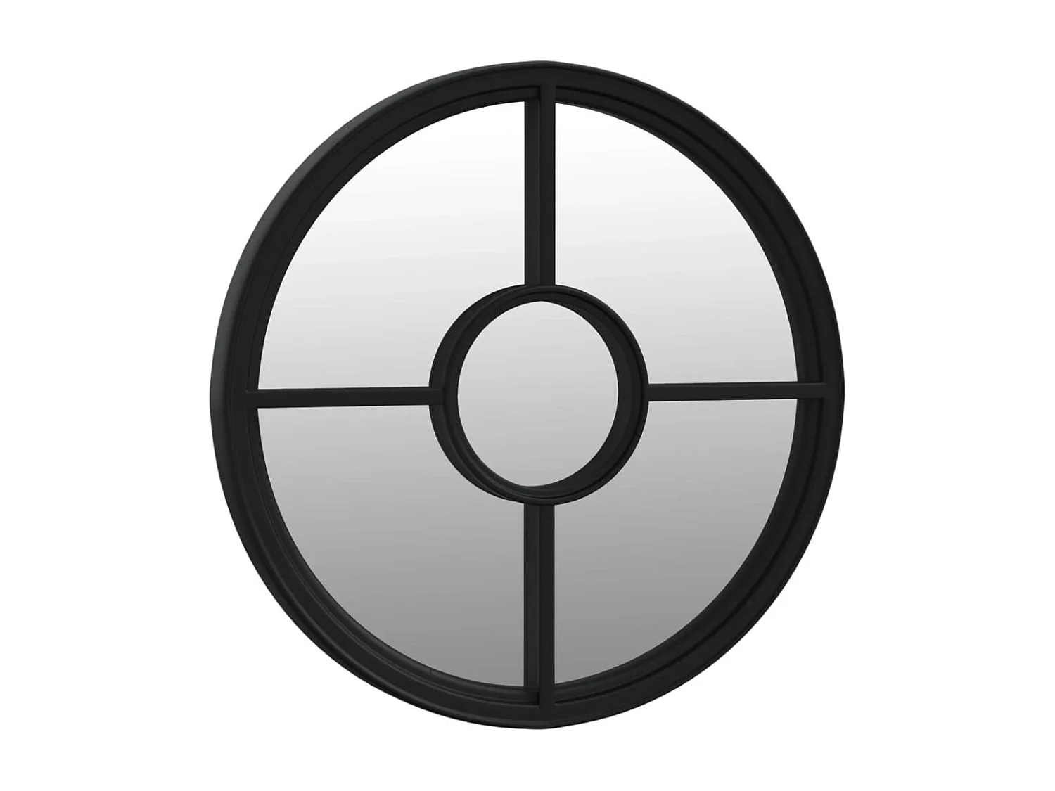 Espelho em ferro redondo p/ uso no interior 60x4 cm preto