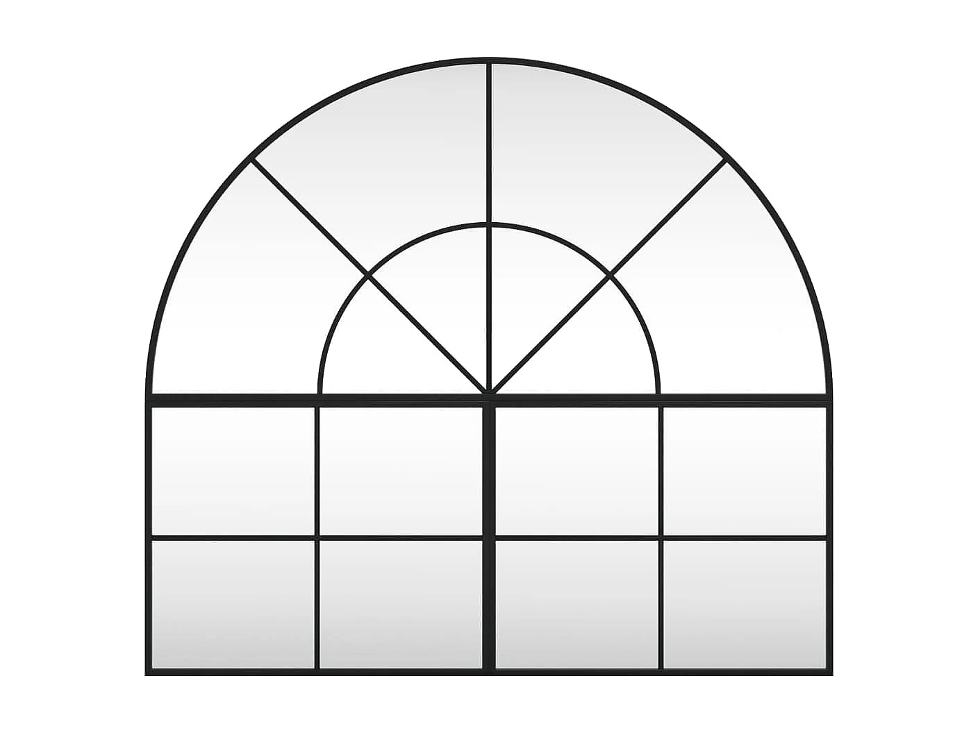 Miroir mural noir 100x90 cm arche fer