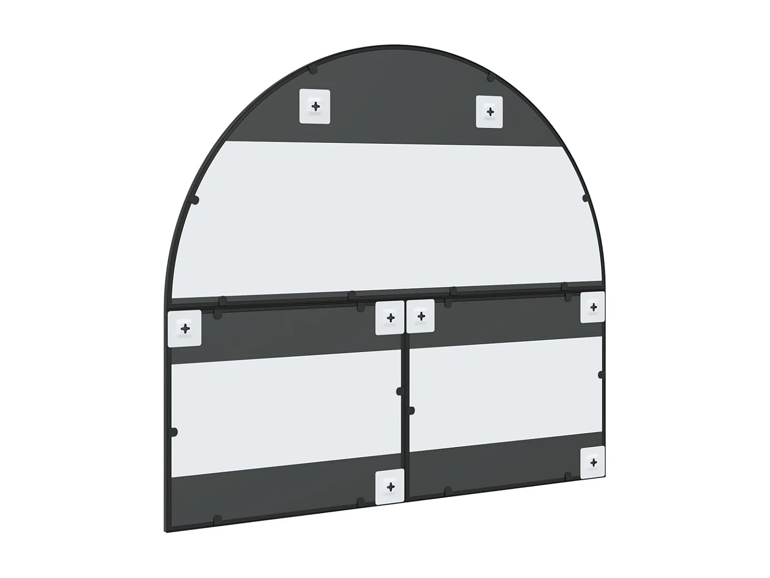 Specchio da Parete Nero 100x90 cm Arco in Ferro