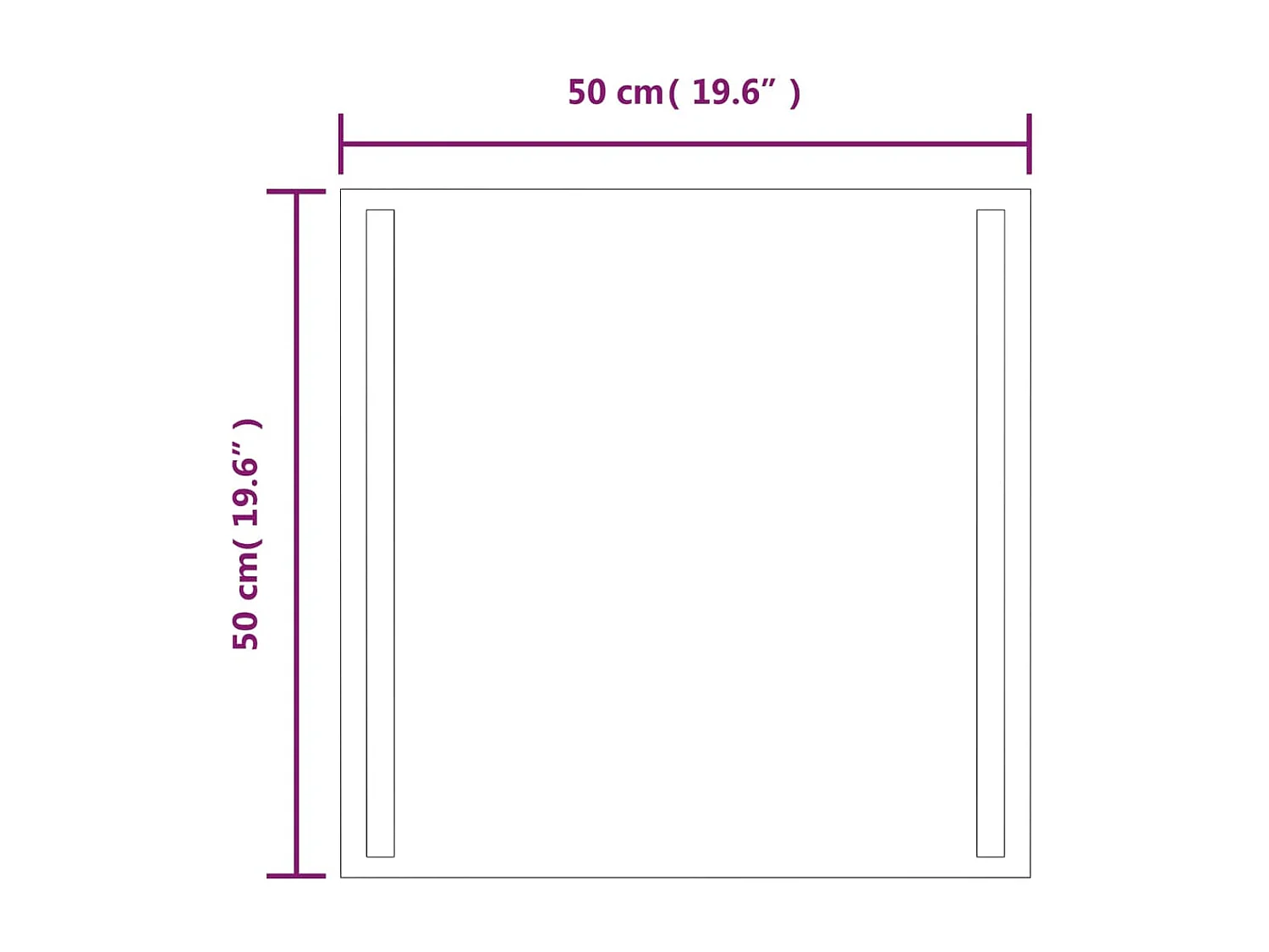 Specchio da Bagno con Luci LED 50x50 cm