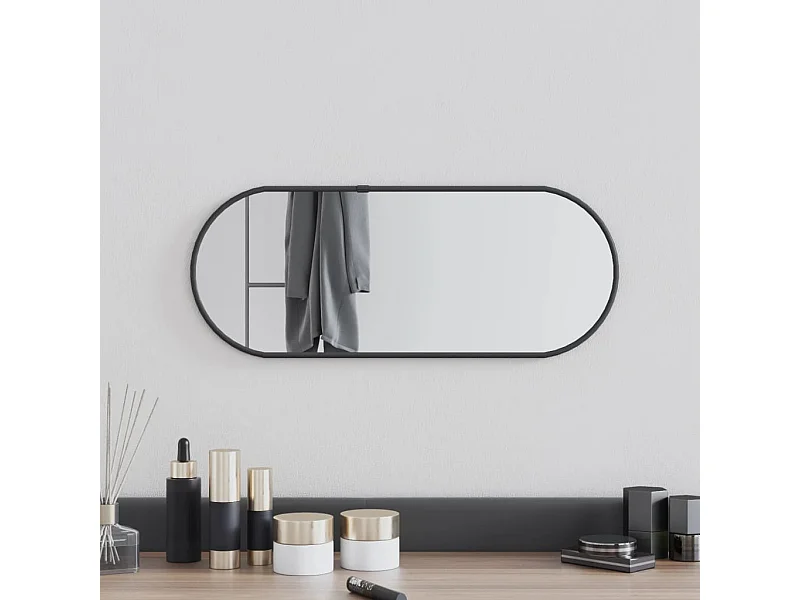 Espelho de parede 50x20 cm oval preto