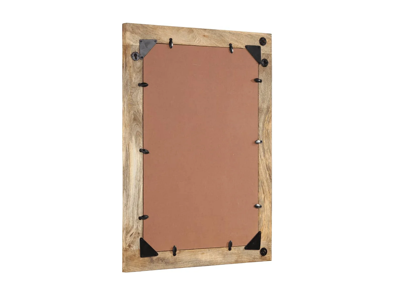 Specchio da Bagno 50x70x2,5 cm Legno Massello di Mango e Vetro