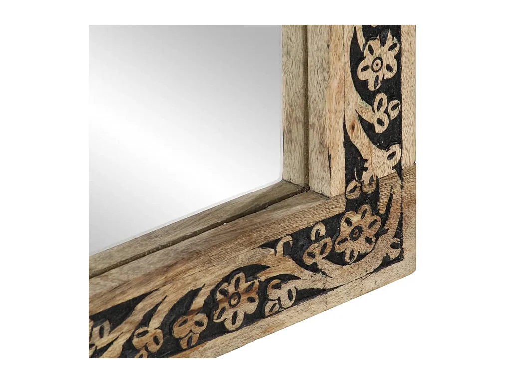 Specchio da Bagno 50x70x2,5 cm Legno Massello di Mango e Vetro
