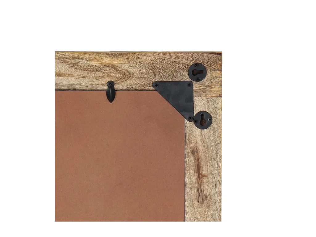 Specchio da Bagno 50x70x2,5 cm Legno Massello di Mango e Vetro