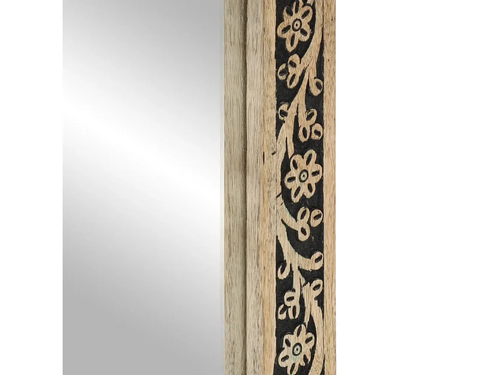 Badspiegel 50x70x2,5 cm Massivholz Mango und Glas