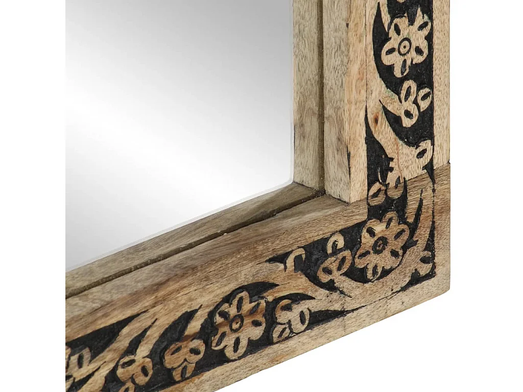 Badspiegel 50x70x2,5 cm Massivholz Mango und Glas