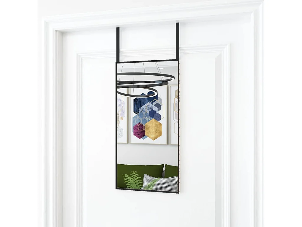 Miroir de porte Noir 30x60 cm Verre et aluminium