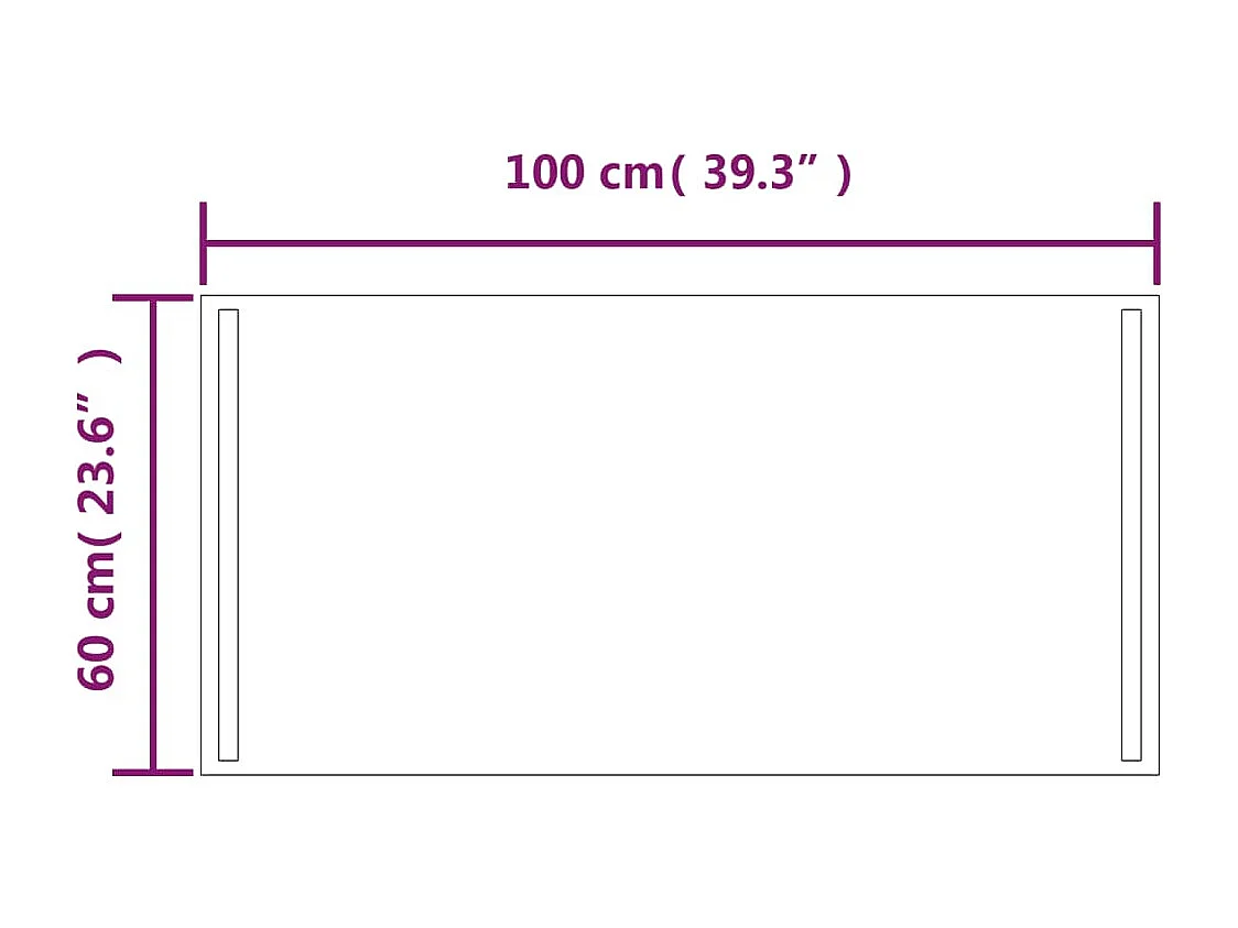 Espejo de baño con LED 100x60 cm