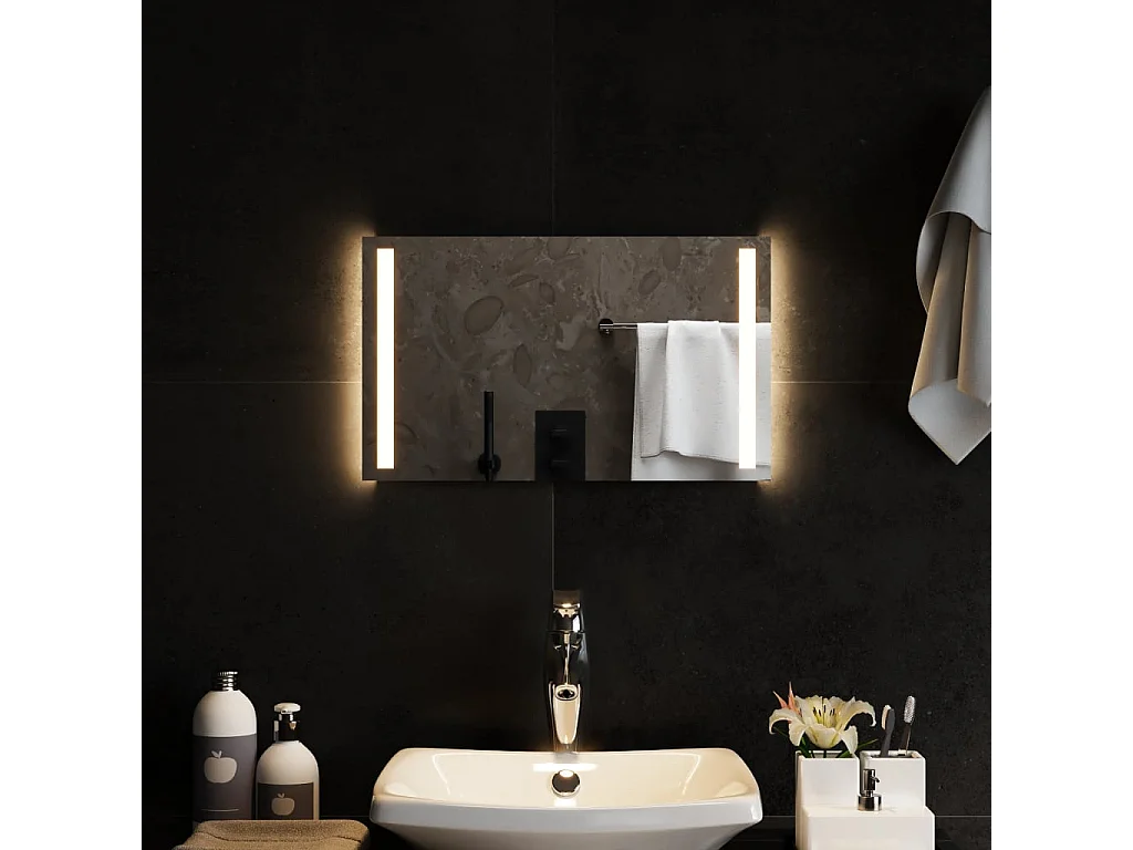 Specchio da Bagno con Luci LED 50x30 cm