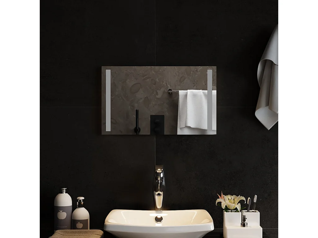 Specchio da Bagno con Luci LED 50x30 cm