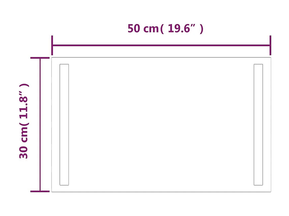 Specchio da Bagno con Luci LED 50x30 cm
