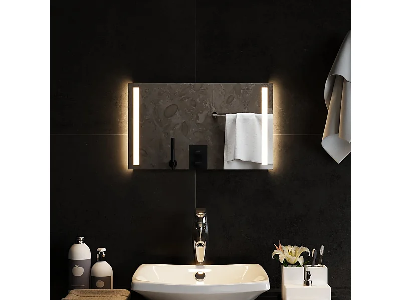 Specchio da Bagno con Luci LED 50x30 cm