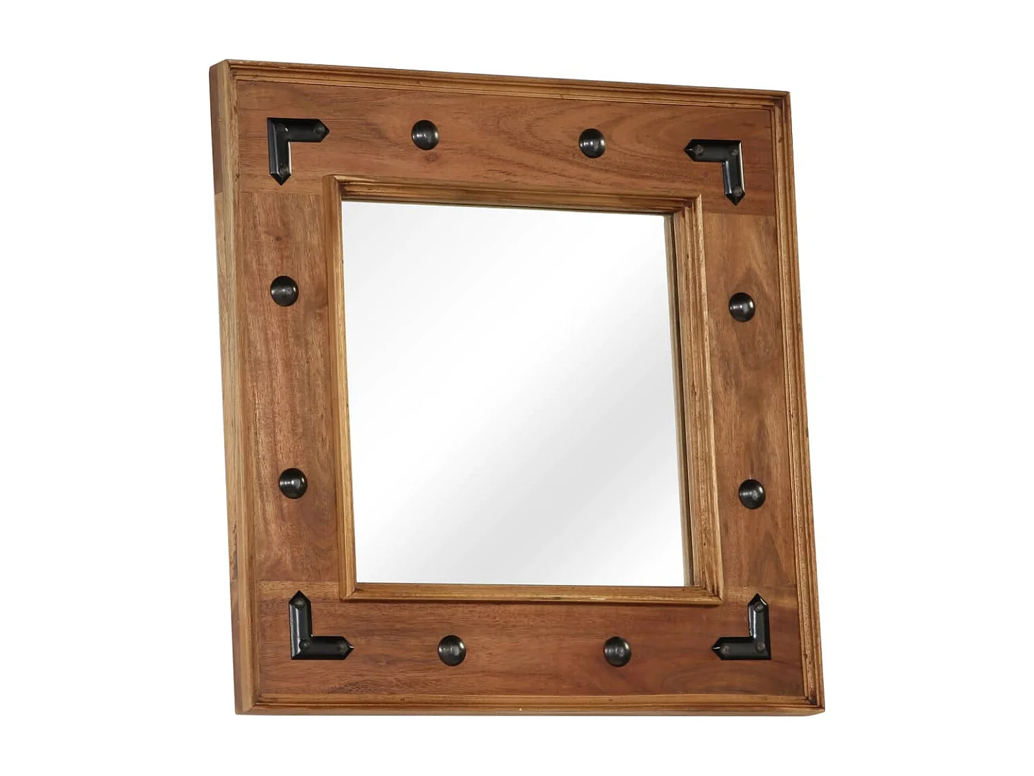 Miroir Bois d'acacia massif 50 x 50 cm