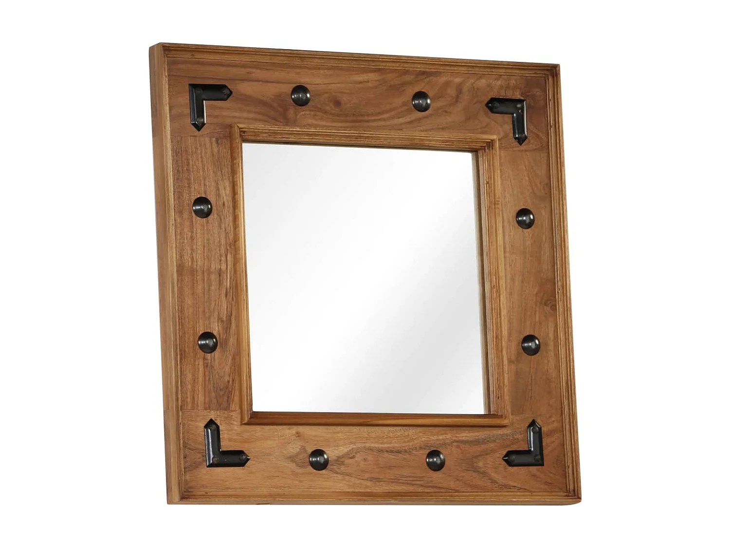 Miroir Bois d'acacia massif 50 x 50 cm
