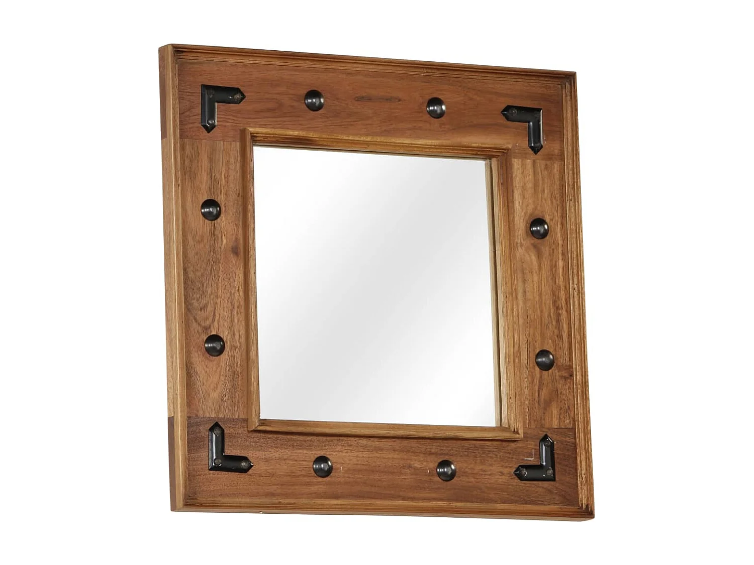 Miroir Bois d'acacia massif 50 x 50 cm