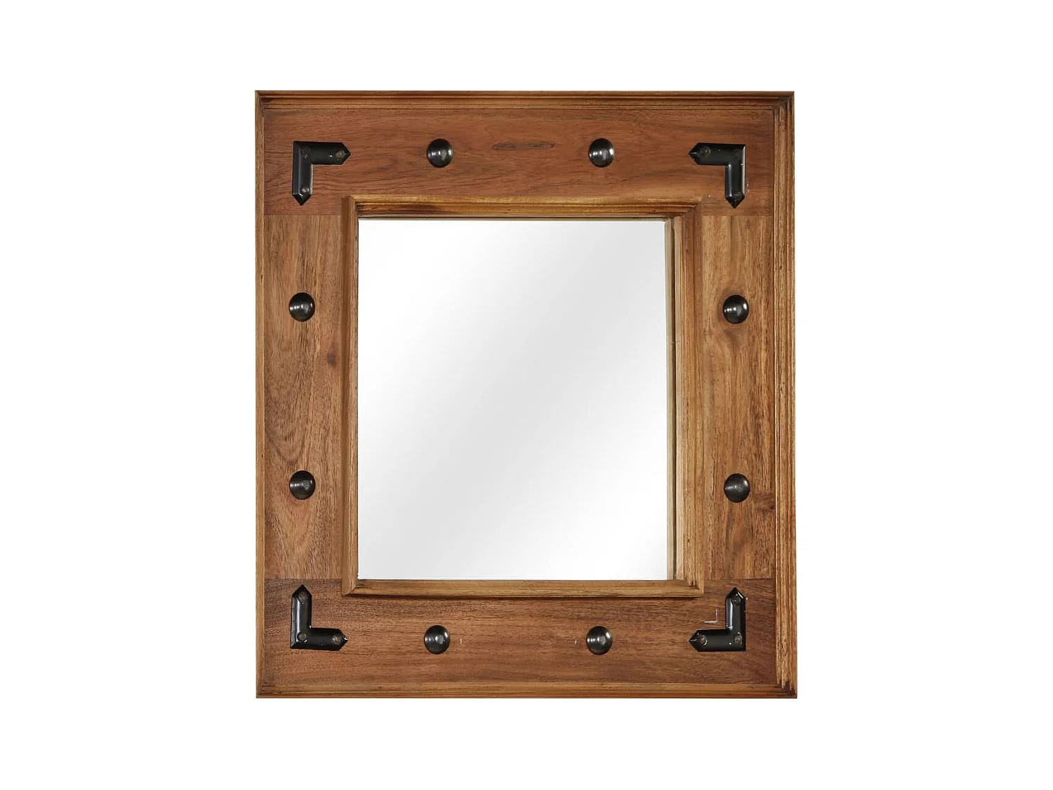 Espejo de madera maciza de acacia 50x50 cm