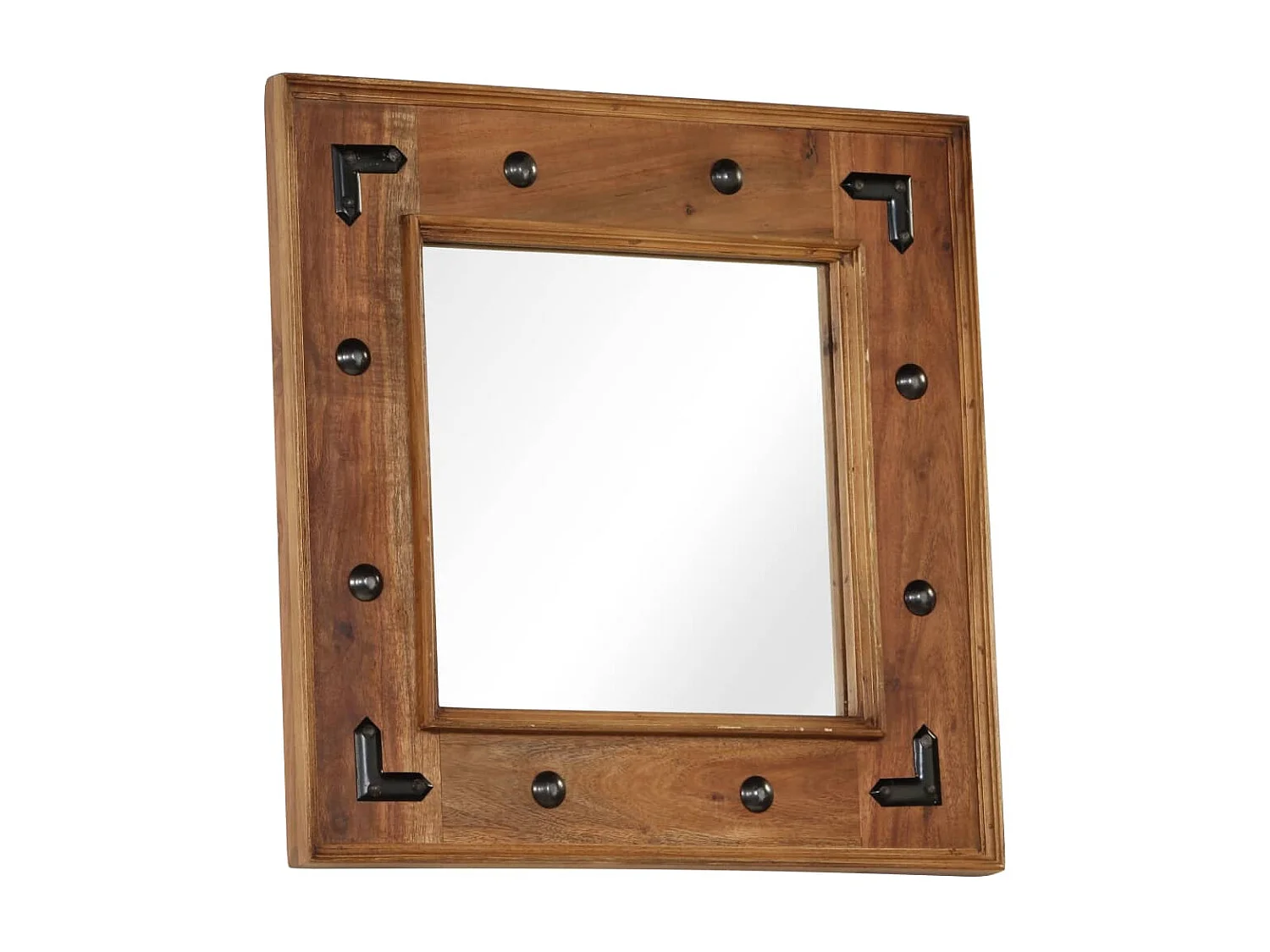 Miroir Bois d'acacia massif 50 x 50 cm