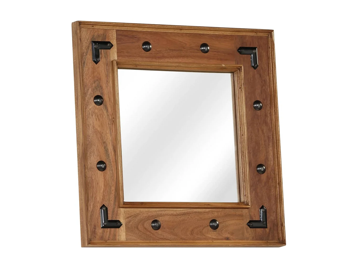 Miroir Bois d'acacia massif 50 x 50 cm
