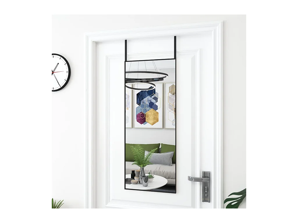Miroir de porte Noir 40x100 cm Verre et aluminium