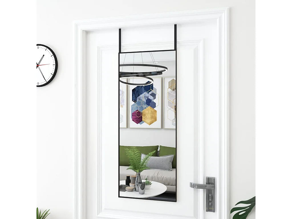 Miroir de porte Noir 40x100 cm Verre et aluminium