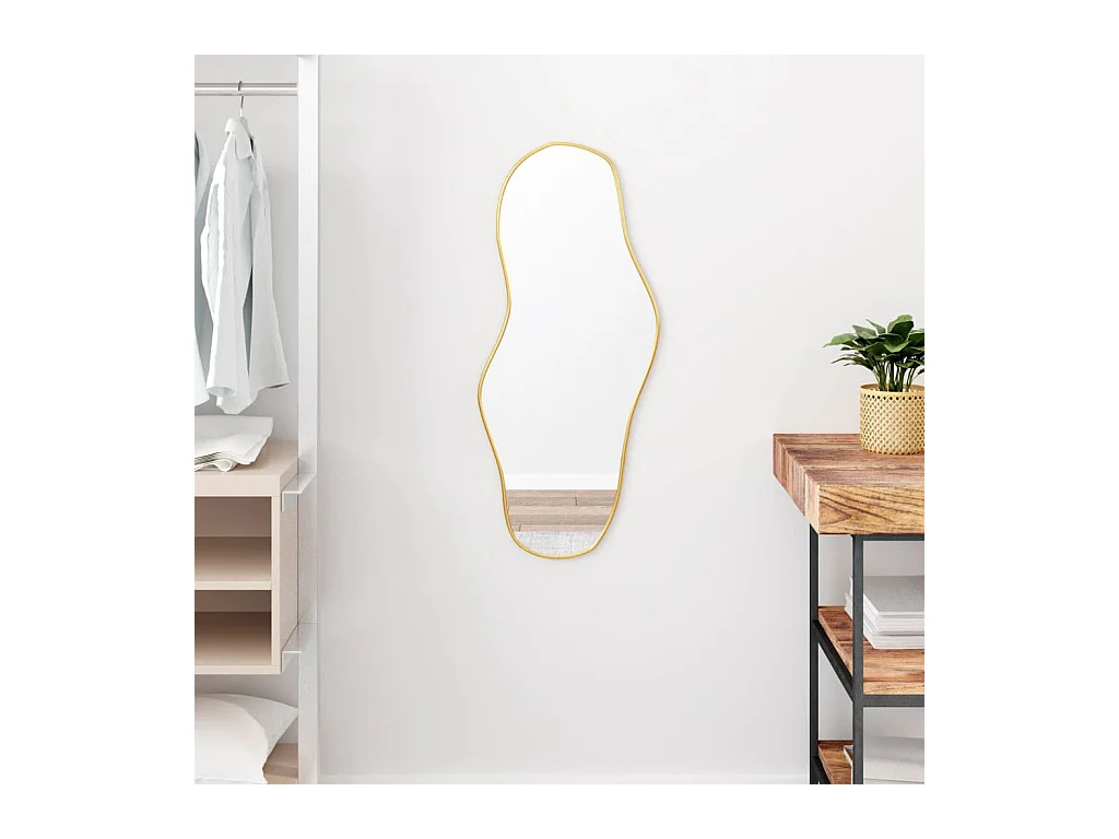 Specchio da Parete Dorato 80x35 cm