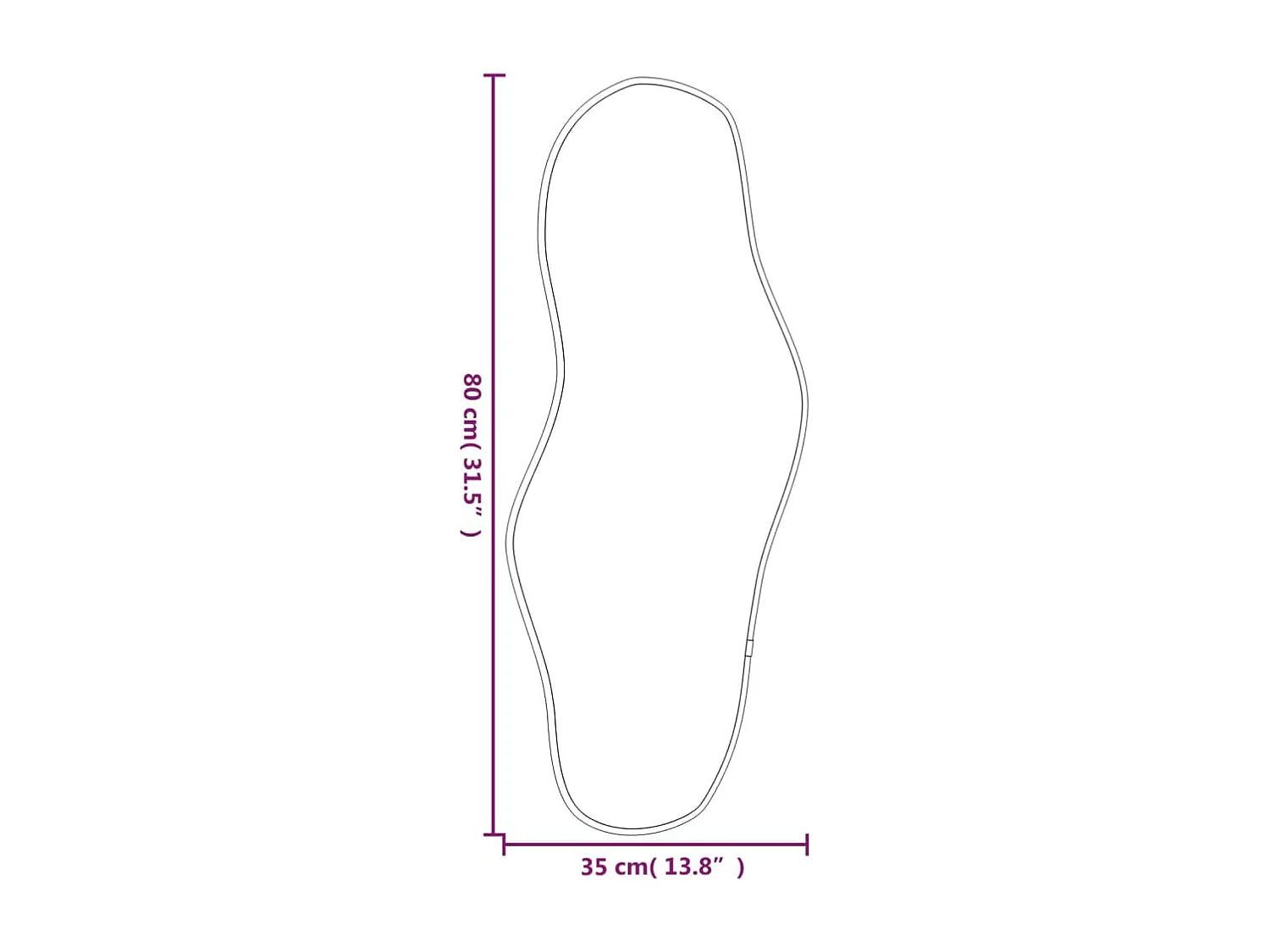 Specchio da Parete Dorato 80x35 cm