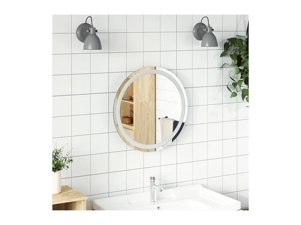Miroir de salle de bain à LED 50 cm rond