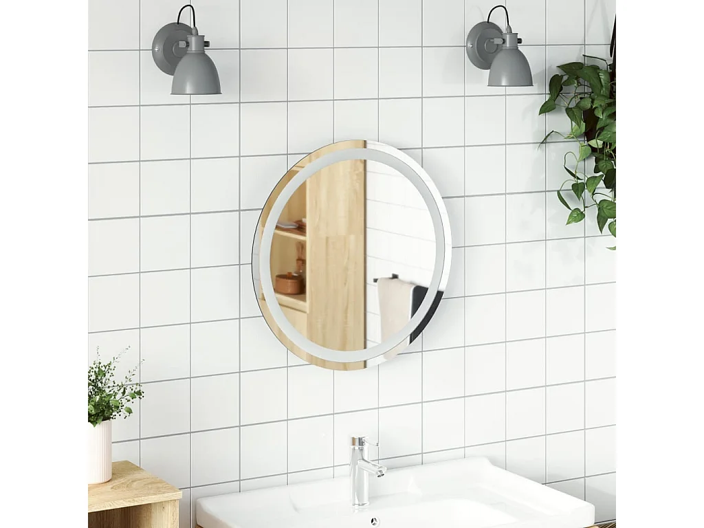 Miroir de salle de bain à LED 50 cm rond