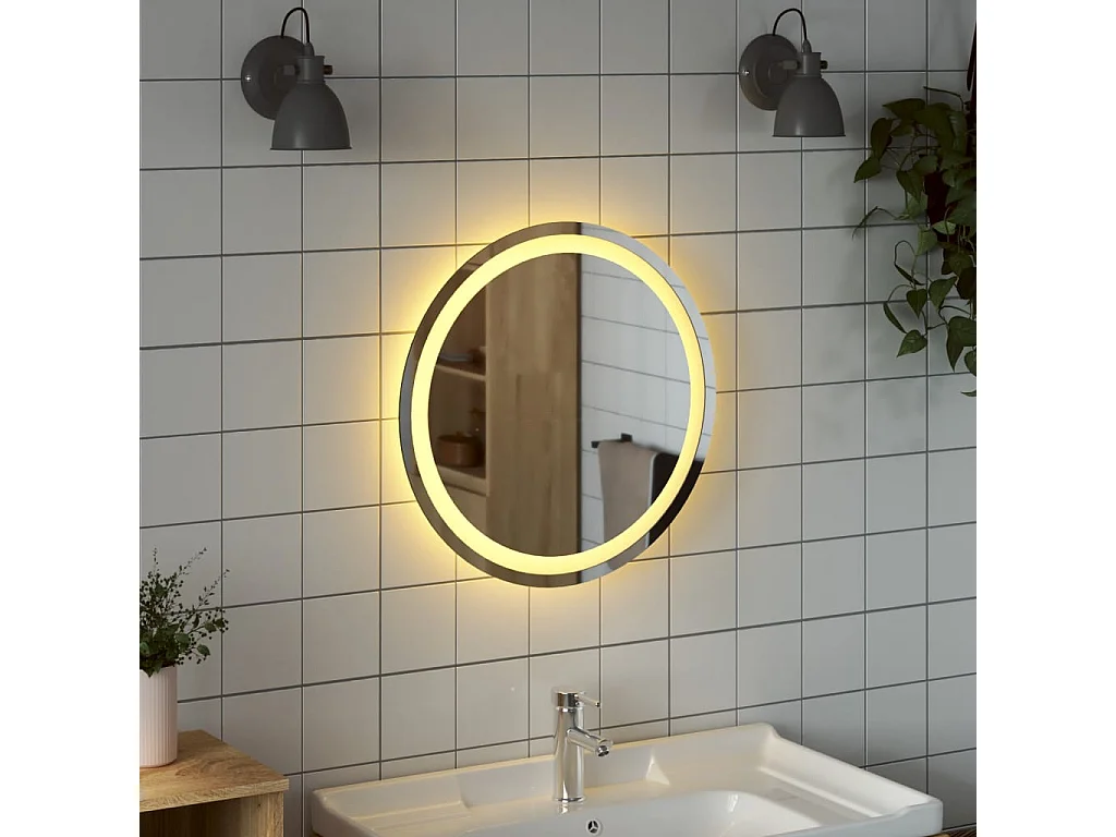 Miroir de salle de bain à LED 50 cm rond