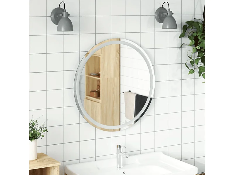 Miroir de salle de bain à LED 70 cm rond