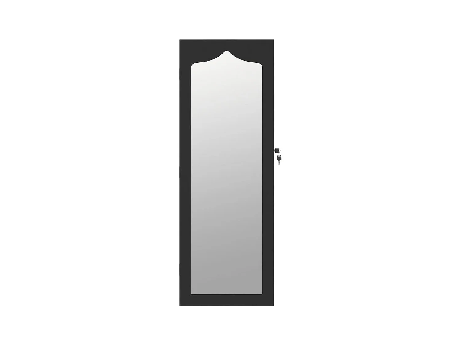 Armoire à bijoux avec miroir murale noir 37,5x10x106 cm