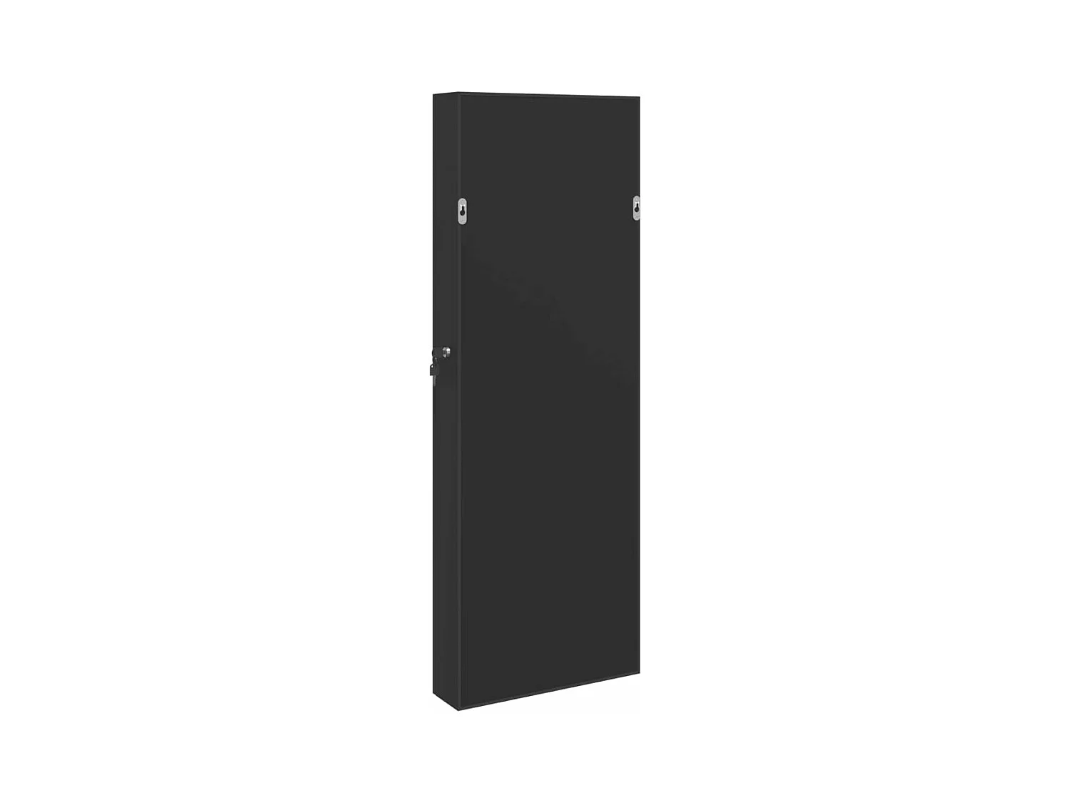 Armoire à bijoux avec miroir murale noir 37,5x10x106 cm