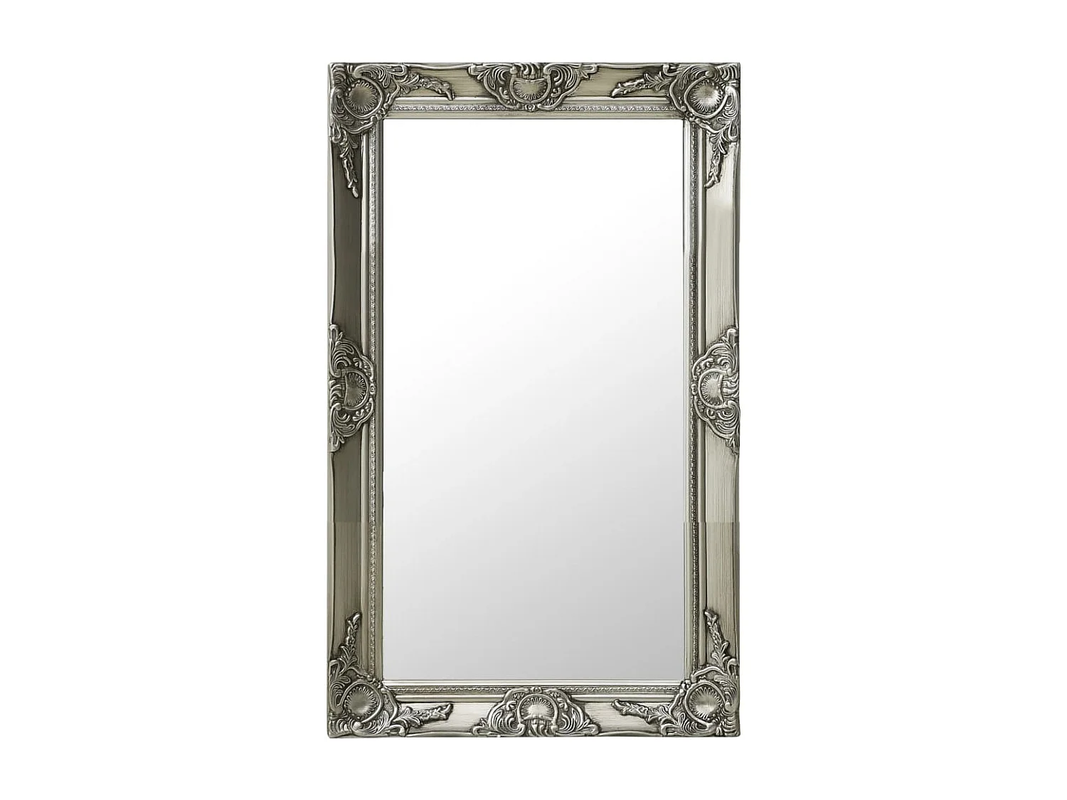 Espelho de parede estilo barroco 50x80 cm prateado