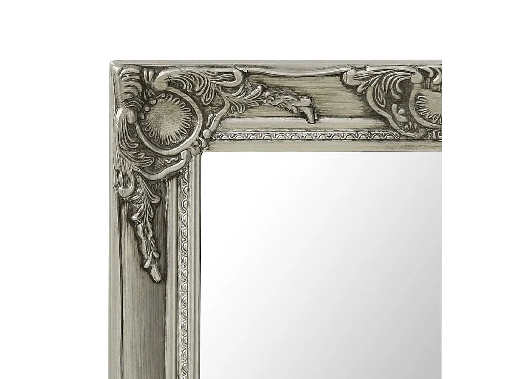 Miroir mural style baroque 50x80 cm Argenté