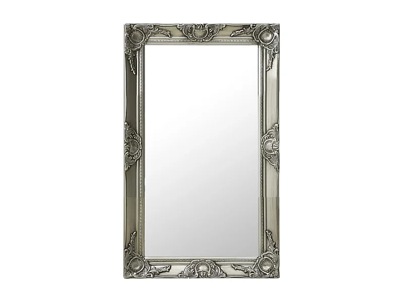 Specchio da Parete Stile Barocco 50x80 cm Argento