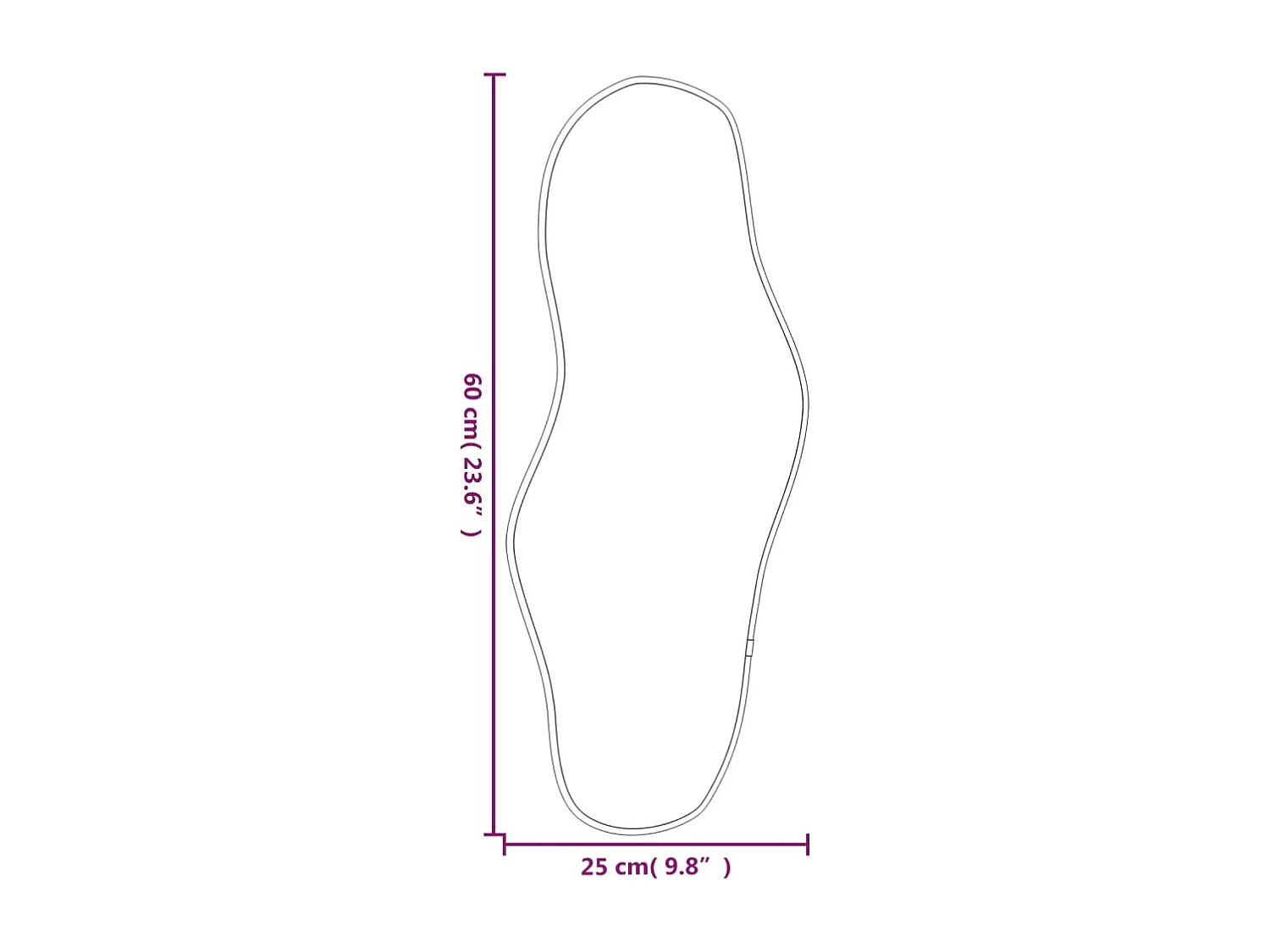 Miroir mural Noir 60x25 cm