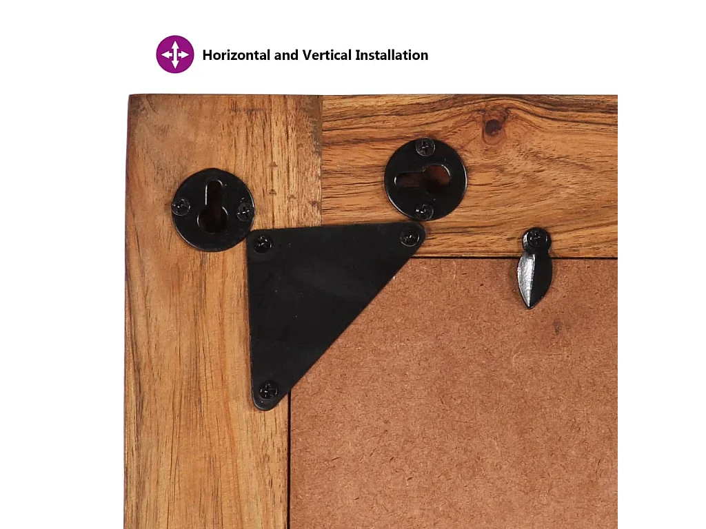 Spiegel 70x50 cm Altholz Massiv und Glas