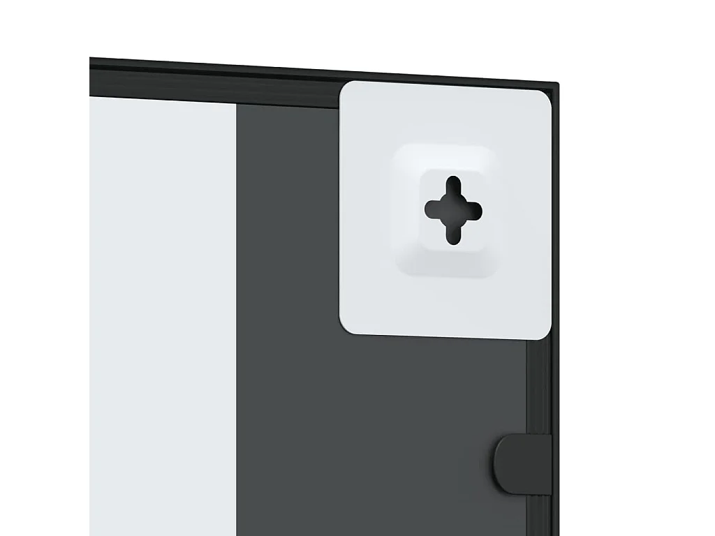 Miroir mural noir 30x100 cm rectangulaire fer