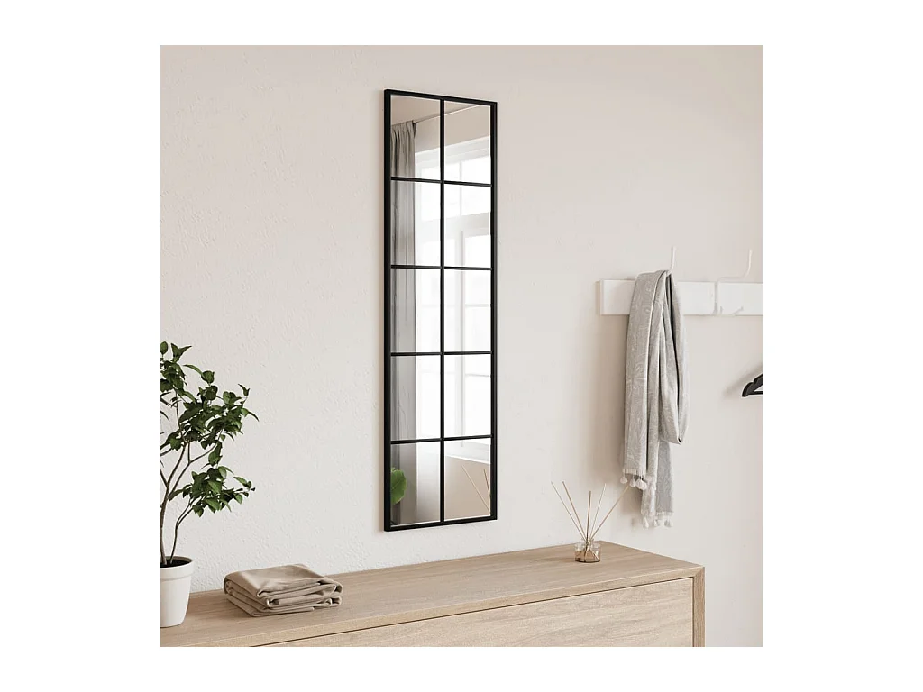 Miroir mural noir 30x100 cm rectangulaire fer
