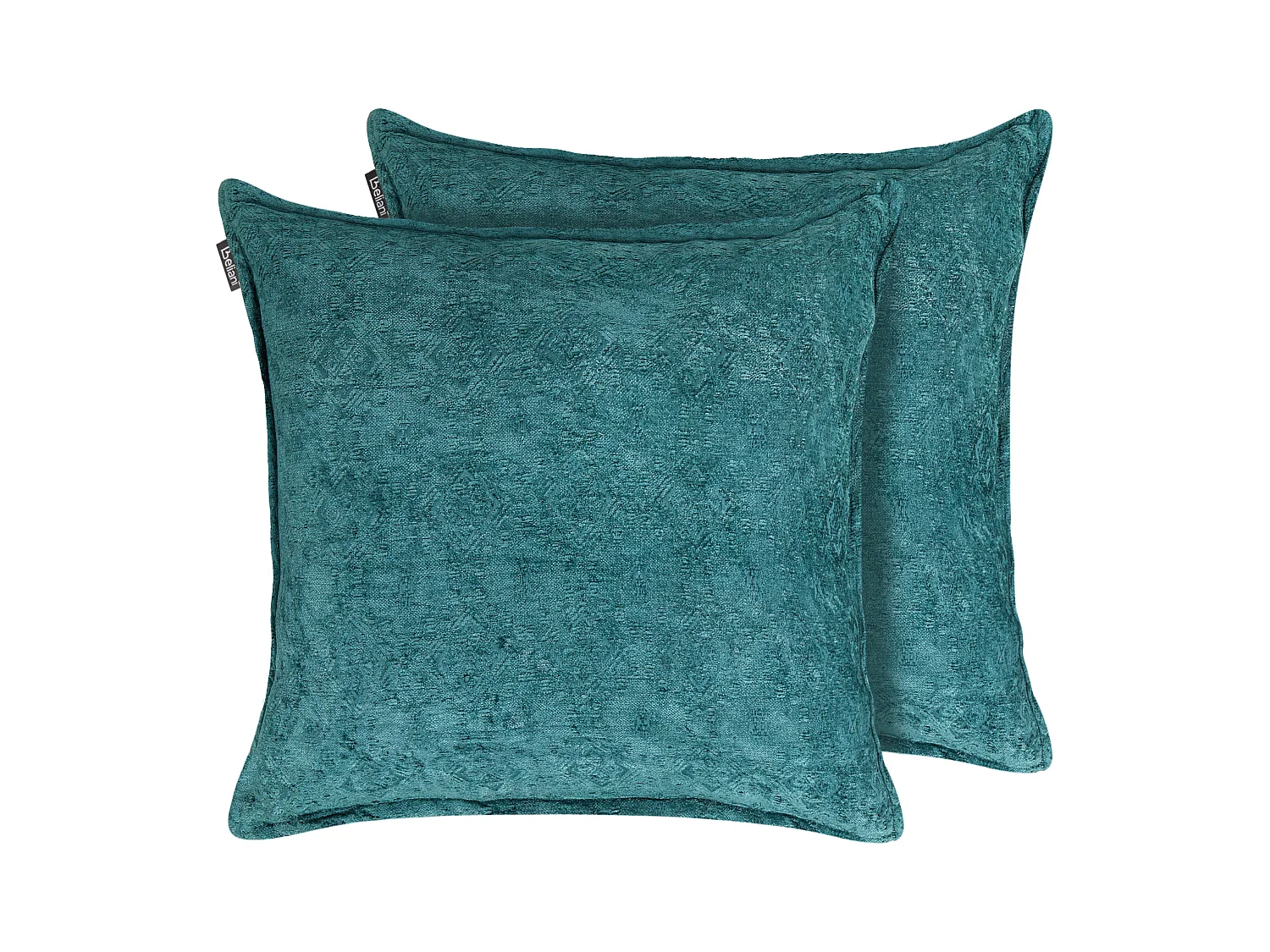 Lot de 2 coussins décoratifs VERPIS Coton 50 x 50 cm Bleu paon Unicolore