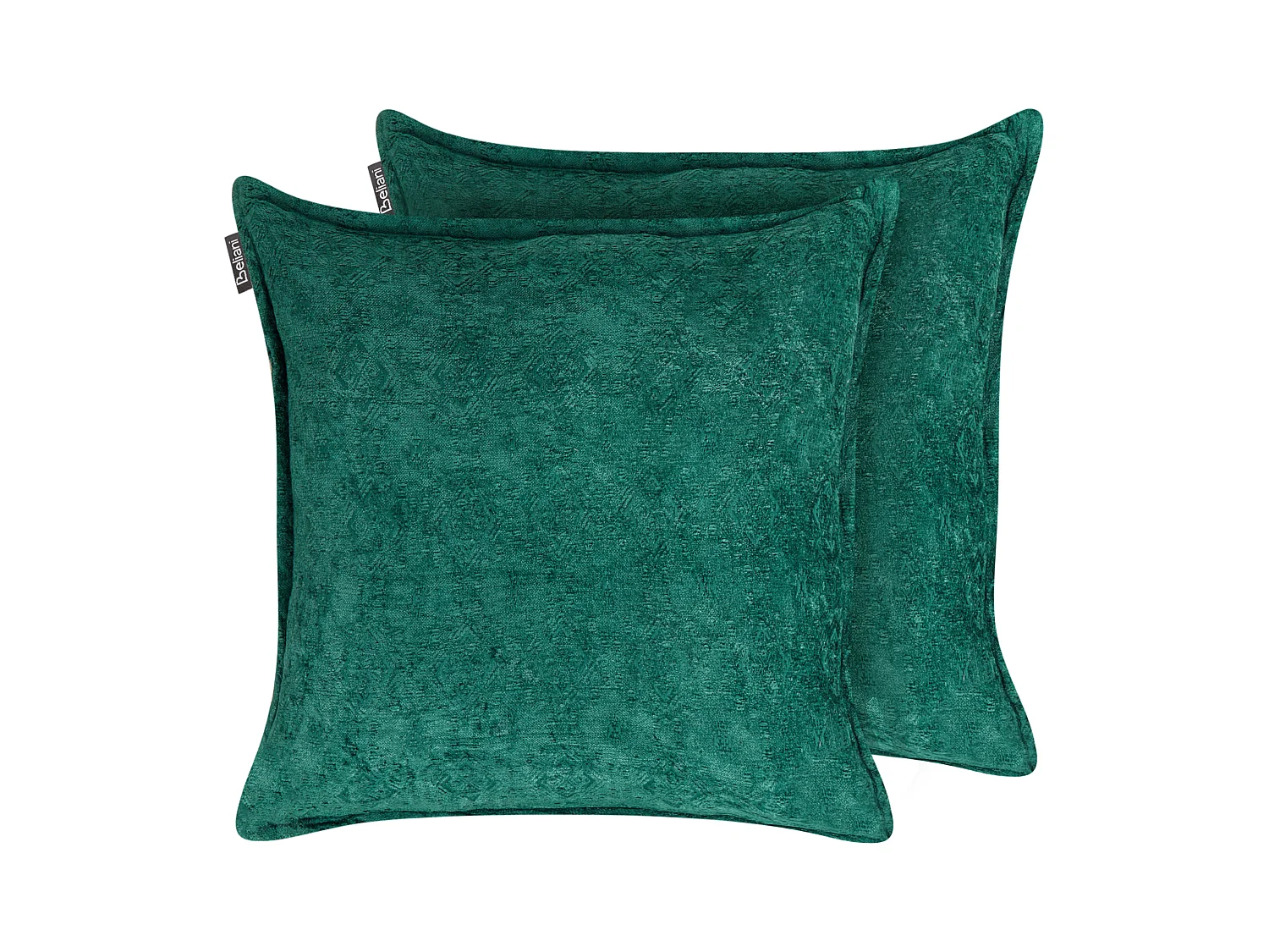 Lot de 2 coussins décoratifs VERPIS Coton 50 x 50 cm Vert émeraude Unicolore