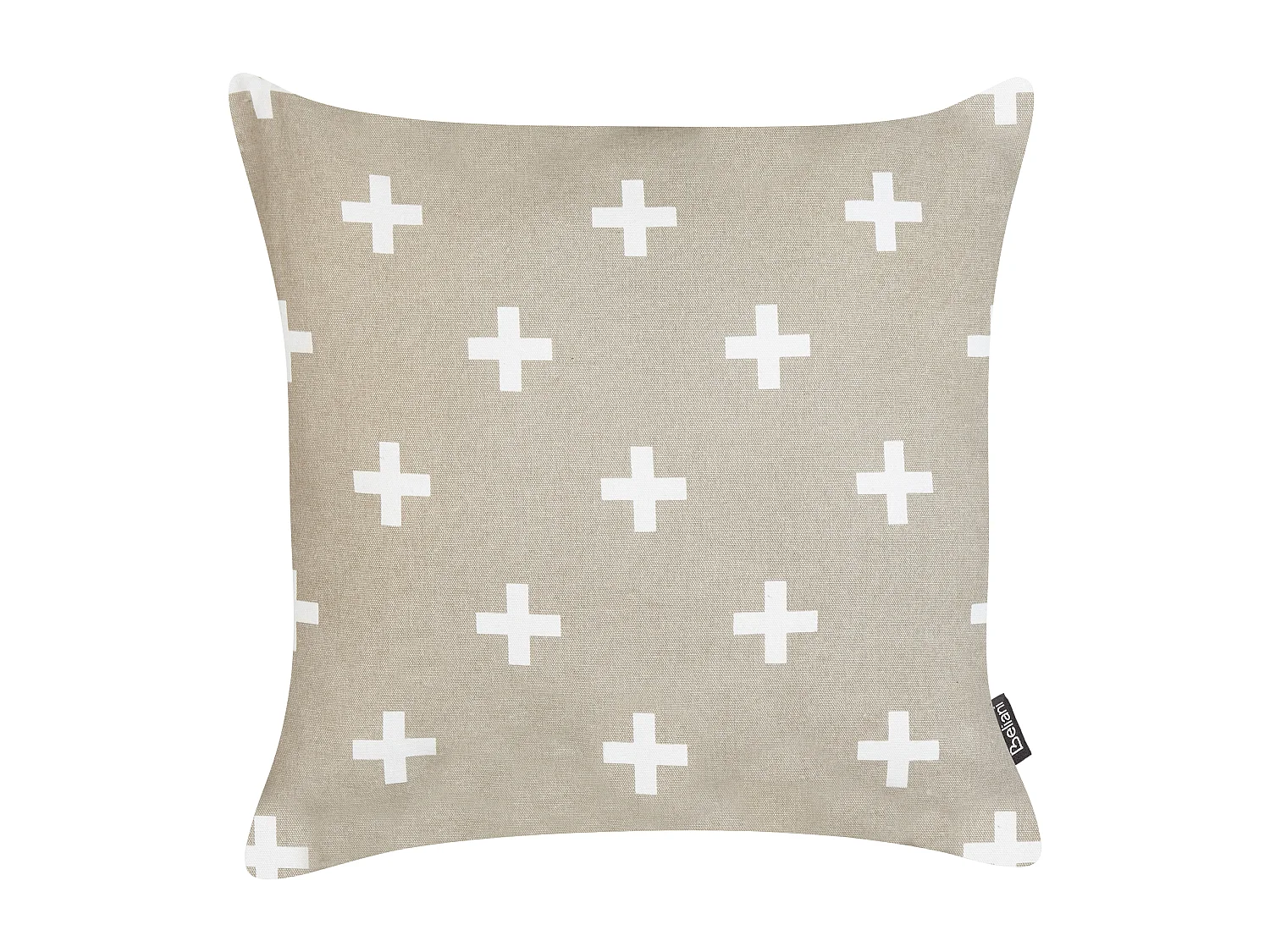 Dekokissen 2er Set VELLEIA Baumwolle 45 x 45 cm Taupe Geometrisches Muster