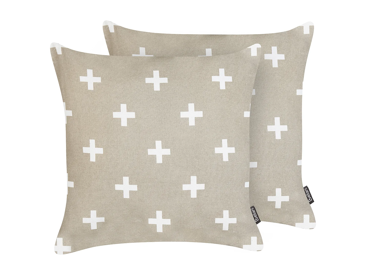 Conjunto de 2 cojines decorativos VELLEIA Algodón 45 x 45 cm Gris pardo Patrón geométrico