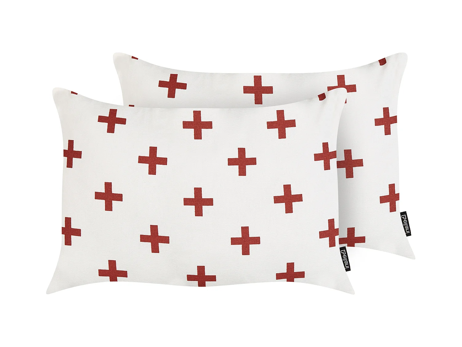 Set van 2 decoratieve kussens VELLEIA Katoen 50 x 35 cm Wit Geometrisch patroon