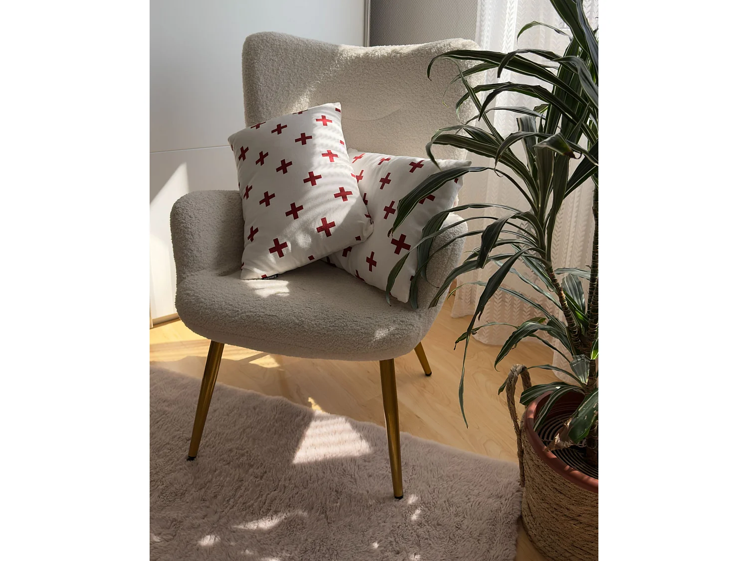Lot de 2 coussins décoratifs VELLEIA Coton 50 x 35 cm Blanc Motif géométrique