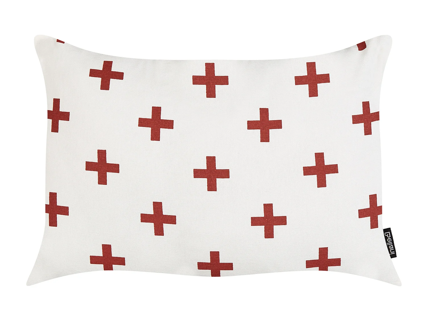 Dekokissen 2er Set Baumwolle weiß / rot 35x50 cm Schweizerkreuz modern Velleia